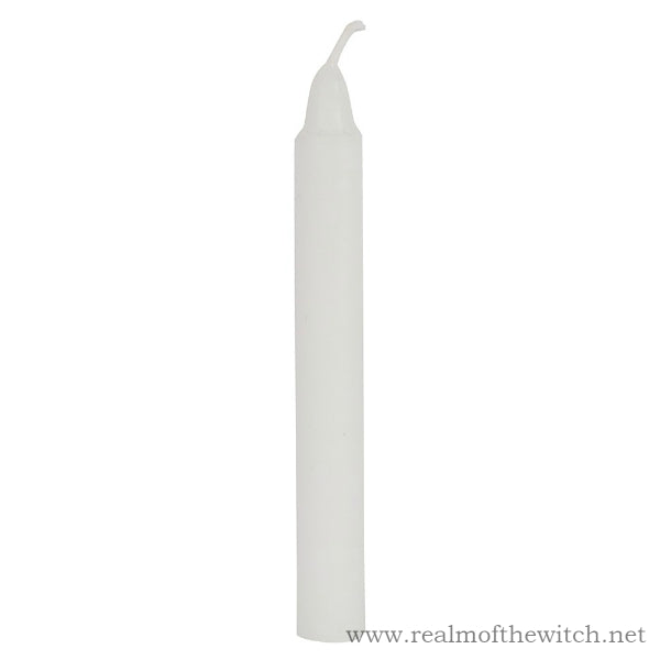 Pack of 12 White 'Happiness' Spell Candles