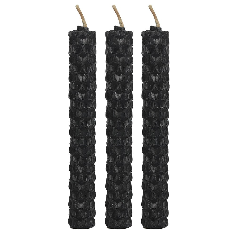 Pack of 6 Blessed Bee Black Beeswax Spell Candles