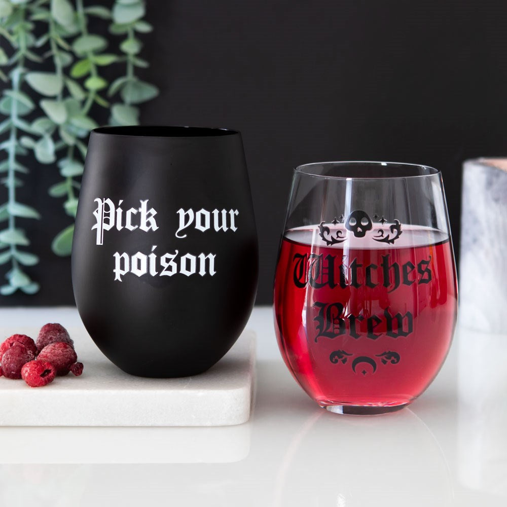 Pick Your Poison Stemless Glass