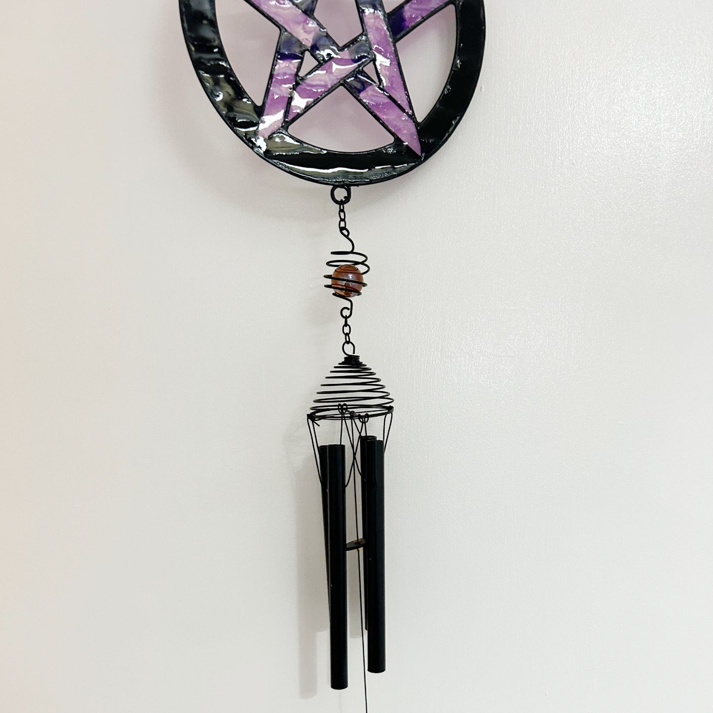 Purple Pentagram Wind Chime