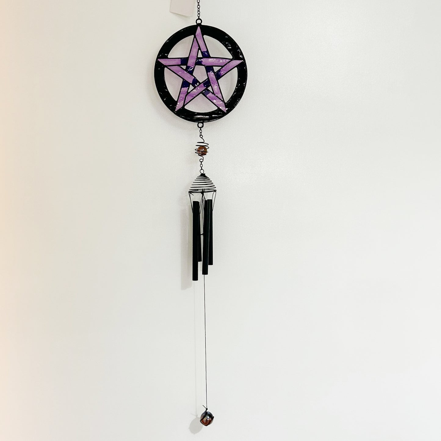 Purple Pentagram Wind Chime