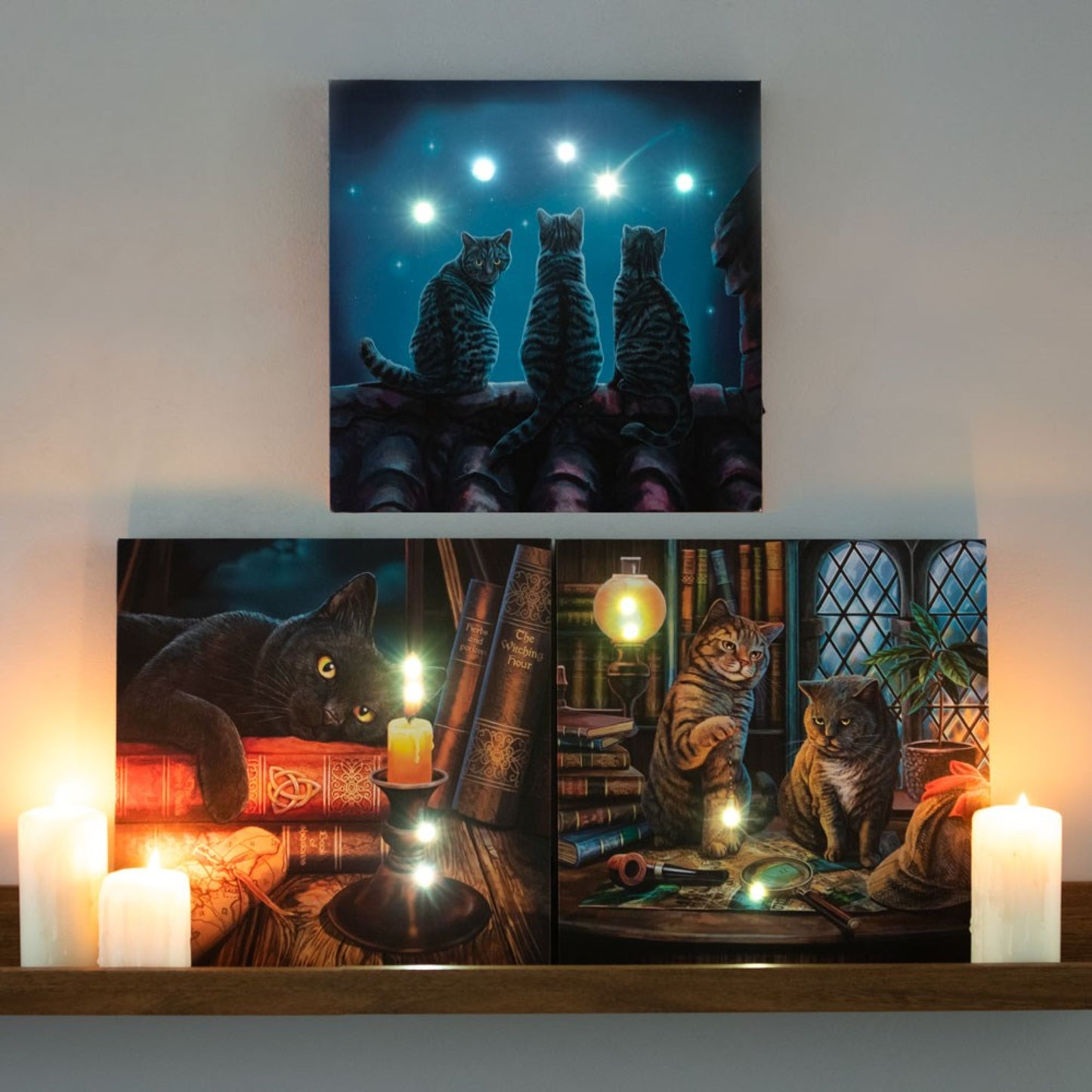 The Witching Hour Light Up Canvas Plaque by Lisa Parker