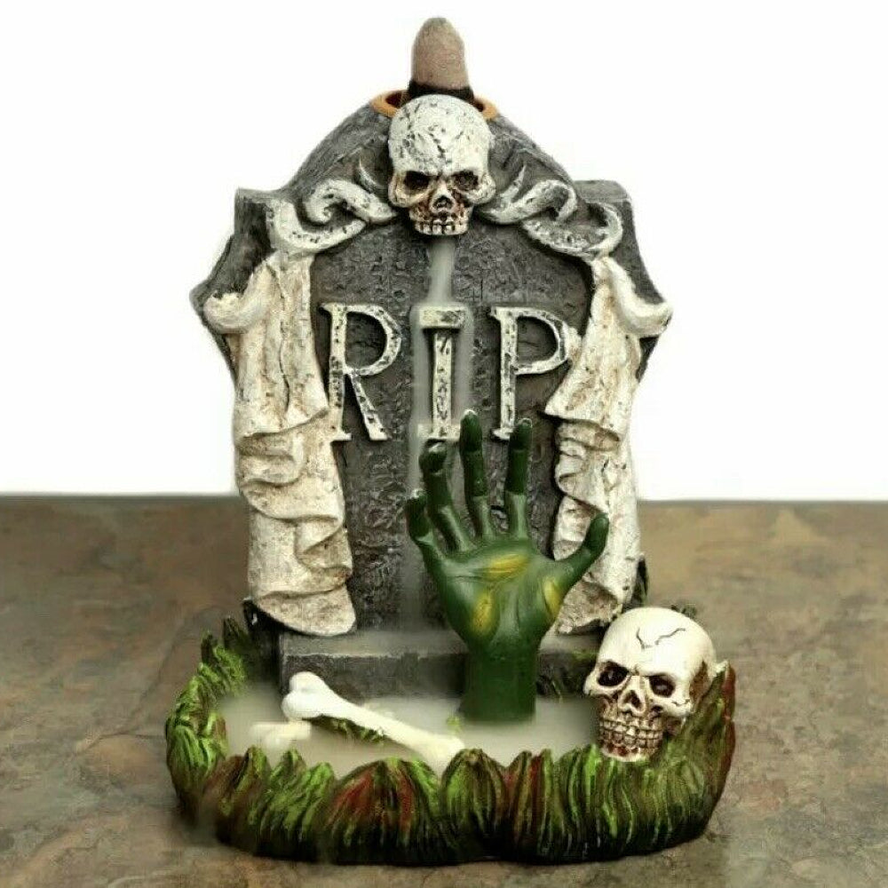 Be careful where you tread in graveyards at night or a zombie hand may grab your leg! With a skull, bones and a zombie to contend with, this backflow burner certainly has no intention of resting in peace. With stunning smoke effects, it's time to turn down the lights and get a haunting experience!