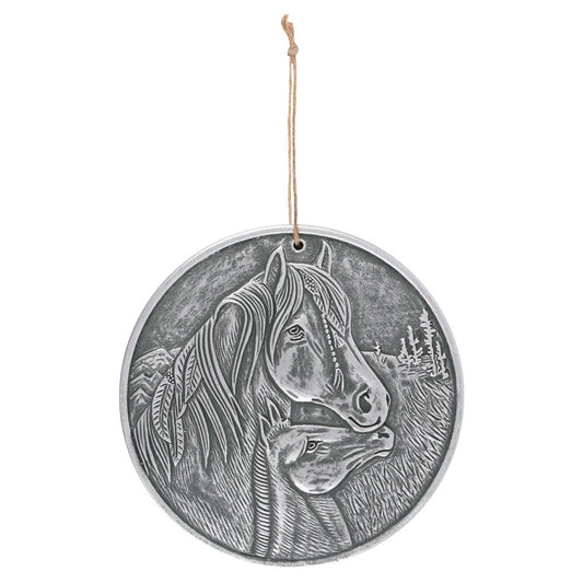 Silver Terracotta Apache Plaque By Lisa Parker