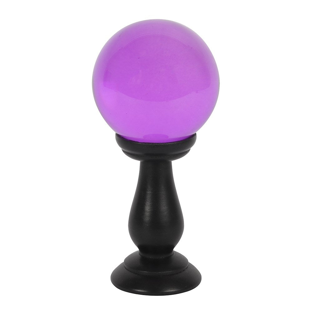 Small Purple Glass Crystal Ball on Stand