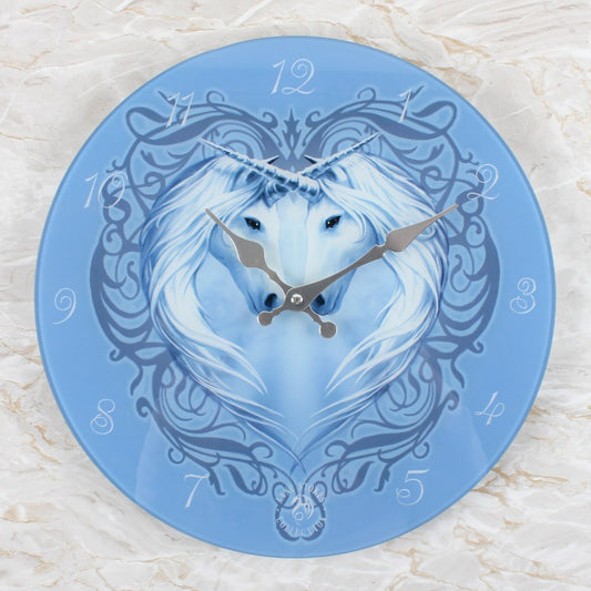 Anne Stokes Unicorn Heart Glass Wall Clock **ON SALE** WAS 21.99 NOW 18.99