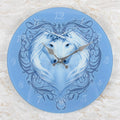 Anne Stokes Unicorn Heart Glass Wall Clock