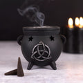 Witches' Cauldron Incense Cone Holder with Triquetra