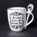 Mug and Spoon Set 'Freaks Like Me Drink Tea' by Alchemy