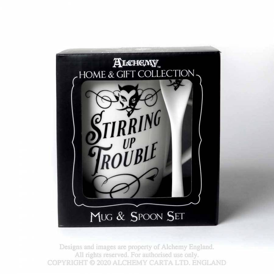 Mug and Spoon Set 'Stirring up Trouble' by Alchemy